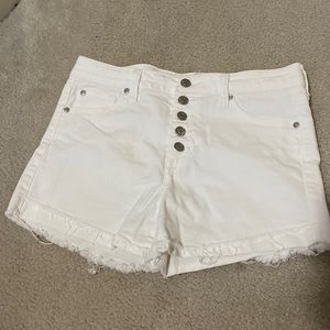 White jean shorts